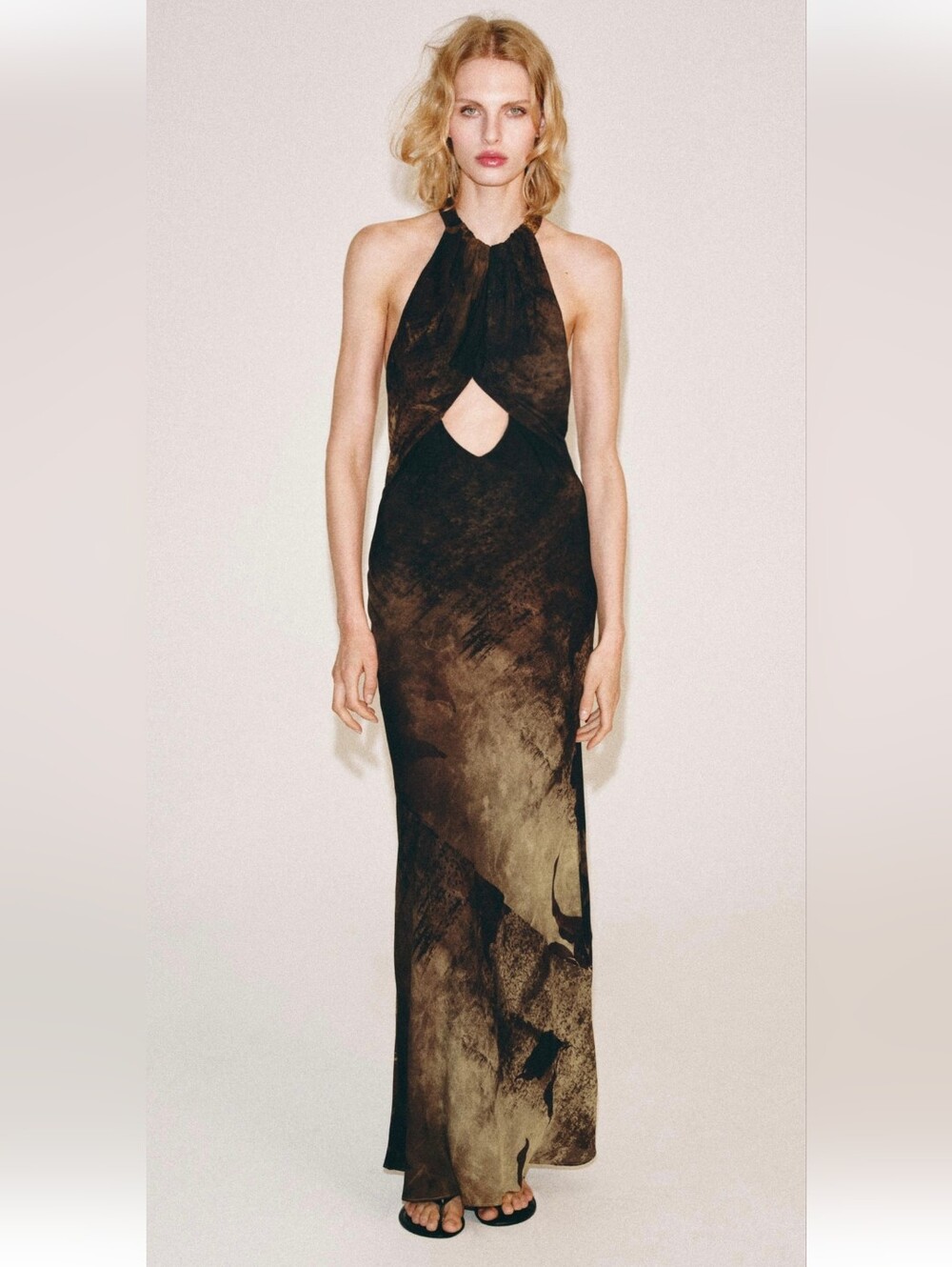 ZW COLLECTION PRINTED HALTER NECK DRESS
